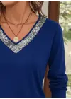 Kadın Uzun Kollu V Yakalı Viskon Bluz