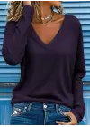 Kadın Uzun Kollu V Yakalı Viskon Iki Iplik Bluz