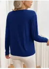 Kadın Uzun Kollu V Yakalı Viskon Iki Iplik Bluz