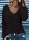 Kadın Uzun Kollu V Yakalı Viskon Iki Iplik Bluz