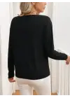 Kadın Uzun Kollu V Yakalı Viskon Iki Iplik Bluz