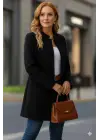 Kadın Uzun Kollu Yakalı önü Düğmeli Ithal Kaşe Astarlı Kaban