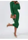 Kadın Uzun Kollu Yakalı Triko Elbise
