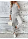 Kadın Uzun Kollu Yanları Nervurlu Viskon Iki Iplik Ve Pantolon Ikili Takım