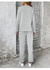 Kadın Uzun Kollu Yanları Nervurlu Viskon Iki Iplik Ve Pantolon Ikili Takım