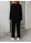 Kadın Uzun Kollu Yanları Nervurlu Viskon Iki Iplik Ve Pantolon Ikili Takım