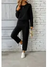 Kadın Uzun Kollu Yanları Nervurlu Viskon Iki Iplik Ve Pantolon Ikili Takım