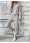 Kadın Uzun Kollu Yanları Nervurlu Viskon Iki Iplik Ve Pantolon Ikili Takım