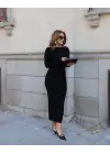 Kadın Uzun Kollu Yuvarlak Yaka Akrilik Elbise