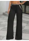 Kadın Yüksek Bel Beli Lastikli Genç Paçalı Ithal Krep Pantolon