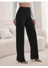 Kadın Yüksek Bel Cepli Geniş Kesim Pantolon