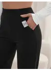 Kadın Yüksek Bel Cepli Geniş Kesim Pantolon