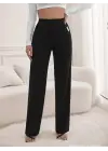 Kadın Yüksek Bel Cepli Geniş Kesim Pantolon