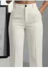 Kadın Yüksek Bel Cepli Ithal Krep Pantolon