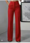 Kadın Yüksek Bel Cepli Ithal Krep Pantolon