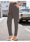 Kadın Yüksek Bel Cepli Rahat Kesim Ithal Krep Pantolon