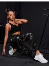 Kadın Yüksek Bel Desenli Spor Tayt Kadın Giyim
