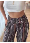 Omarı Etnik Desenli Geniş Dökümlü Pantolon Modelleri