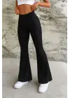 Kadın Yüksek Bel Ispanyol Paça Dalgıç Pantolon