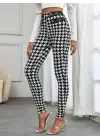 Omarı Desenli Yüksek Bel Kadın Dalgıç Pantolon