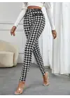 Omarı Desenli Yüksek Bel Kadın Dalgıç Pantolon