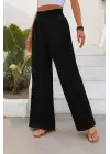 Kadın Yüksek Bel Lastikli Ithal Krep Pantolon