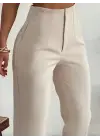 Kadın Yüksek Bel önden Fermuarlı Ithal Krep Pantolon