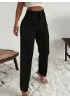 Kadın Yüksek Bel önden Fermuarlı Ithal Krep Pantolon