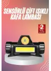 Kafa Lambası Çalışma Işığı Kafa Feneri Şarjlı Mıknatıslı Fenerli