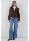 Kahverengi Oversize Süet Ceket 1055