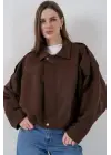 Kahverengi Oversize Süet Ceket 1055