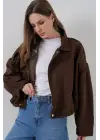 Kahverengi Oversize Süet Ceket 1055