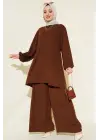 Kahverengi Tunik Pantolon Alt Üst Takım 6663