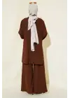 Kahverengi Tunik Pantolon Alt Üst Takım 6663