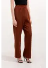Kahverengi Yüksek Bel Kumaş Pantolon 6612