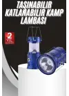 Kamp Lambası Solar Şarjlı Kızaklı Kamp Feneri Led Lamba Işıldak