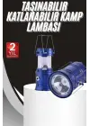 Kamp Lambası Solar Şarjlı Kızaklı Kamp Feneri Led Lamba Işıldak
