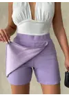 Omarı Lila Kapaklı Şort Etek - Trend Moda İlkbahar Koleksiyonu