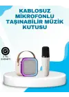 Karaoke Mikrofon Hoparlör Seti Bluetooth Kablosuz Taşınabilir
