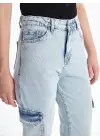 Kargo cep kar yıkama jeans pantolon