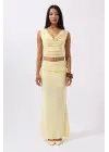 Katlama Bel Detay Maxi Etek