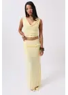 Katlama Bel Detay Maxi Etek