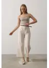 Kemer Pens Detaylı Pantolon - Bej