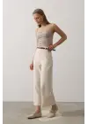 Kemer Pens Detaylı Pantolon - Bej