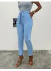 Kemerli Bilek Pantolon     -Bebe Mavi