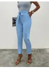 Omarı Kemerli Bilek Pantolon - Bebe Mavi