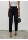 Kemerli Bilek Pantolon -Siyah
