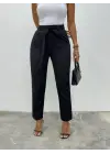 Kemerli Bilek Pantolon -Siyah