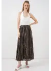 Kemerli Desenli Etek 8074 - Çağla