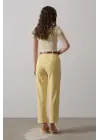 Kemerli Havuç Pantolon - Sarı